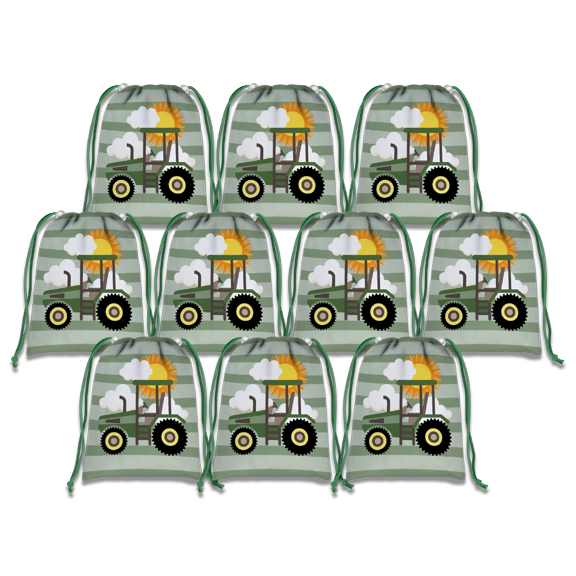 Tractor Time Drawstring Tote Bag (10 Pack)