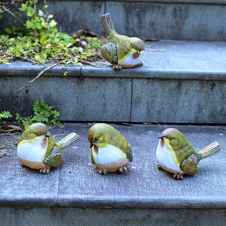 4 Pieces Simulation Bird Statues Garden Durable Collectible Artificial Art Home Decor Present For Party Decor Indoor Tree Outdoor Courtyard