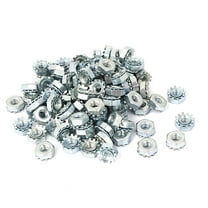 Unique Bargains 8#-32 Female Thread Zinc Plated Kep Hex Nut 100Pcs