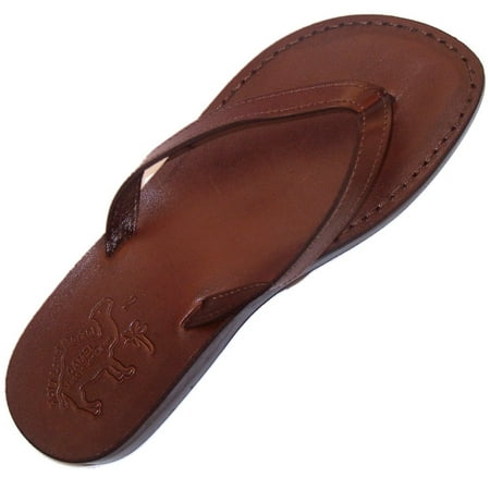 

Holy Land Market Unisex Genuine Leather Biblical Flip Flops (Jesus - Yashua) Jericho Style (12-12.5 Women/9.5-10 Men)