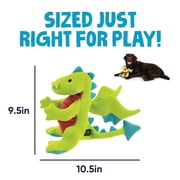 goDog Dragons Squeaky Plush Dog Toy with Double Chew Guard Technology, Durable Fabric & Squeaker for Active Play, Green, Large