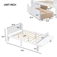 thumbnail image 3 of Full Size Platform Bed with Footboard Bench and 2 Storage Drawers, Solid Wood Bed Frame High Stable with Headboard for Boys/Girls/Teens Bedroom, No Box Spring Needed, White, 3 of 7