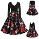 thumbnail image 3 of Vestido de fiesta de Navidad de manga larga con cuello en V para mujer Vestido vintage para mujer Fridja  yut4874, 3 of 8