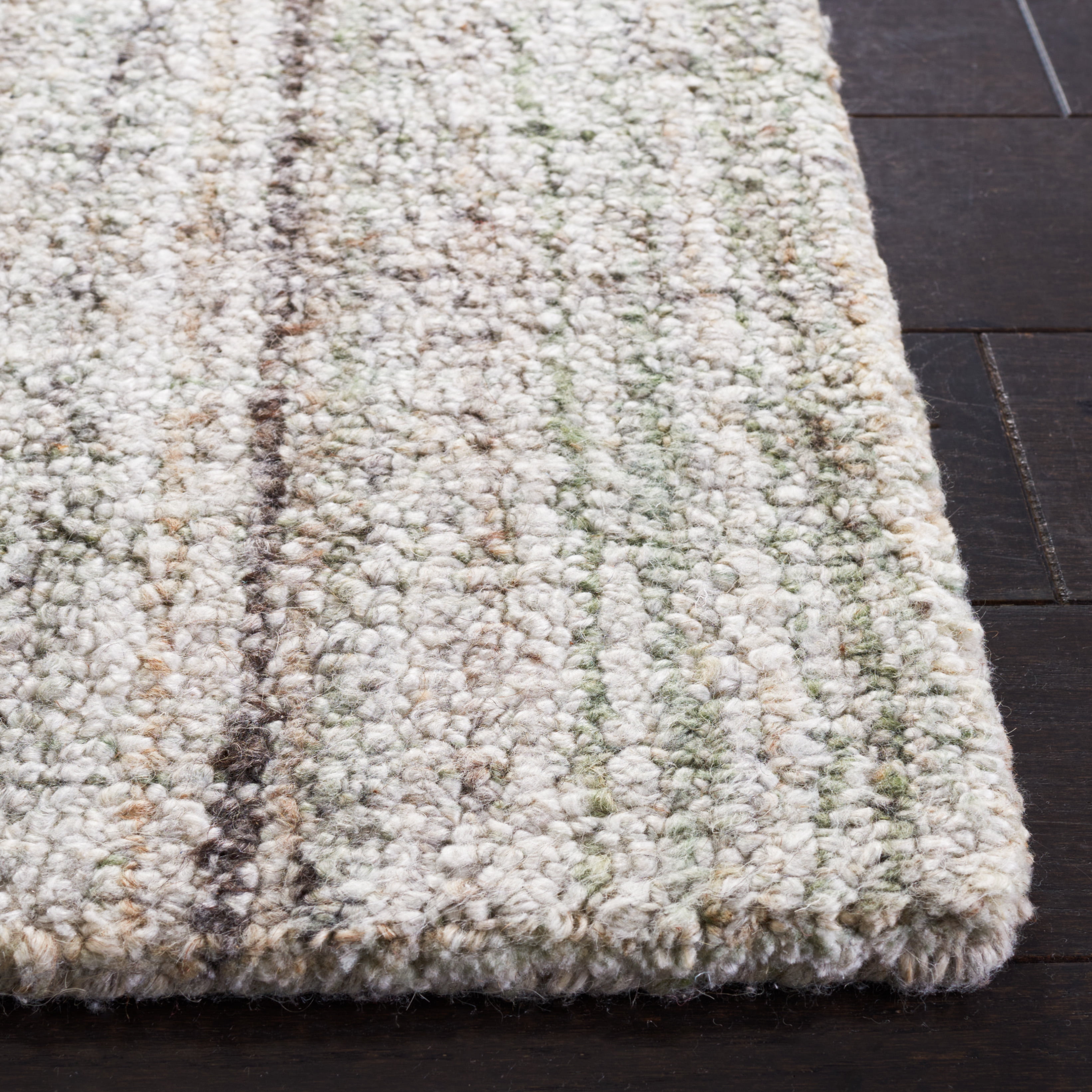 SAFAVIEH Abstract Jerrald Striped Runner Rug, Green/Sage, 2'3" x 12'
