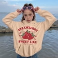 thumbnail image 2 of Bibifish Women Hoodies Back To School Strawberry Graphic Print Casual Long Sleeve Drawstring Hoooded Sweatshirts Cozy Pullovers With Pocket, 2 of 4