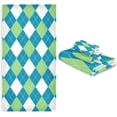 thumbnail image 6 of Coolnut 3 PCS Towel Argyle Pattern Blue Green Cotton Bath Towel Set (1 Bath Towel, 1 Hand Towel, 1 Washcloth) for Bathroom, Super Soft and Quick Dry Towels, 6 of 6