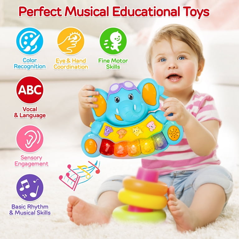 Toy Life Baby Piano, Light-Up Elephant Musical Toy photo 4