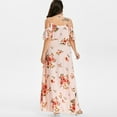 thumbnail image 5 of Sundresses for Women Casual Summer - Women Plus Size Maxi Long Dresses High Waist Boho Floral Cold Shoulder Split Maxi Dress Summer Beach Party Long Dress, 5 of 8