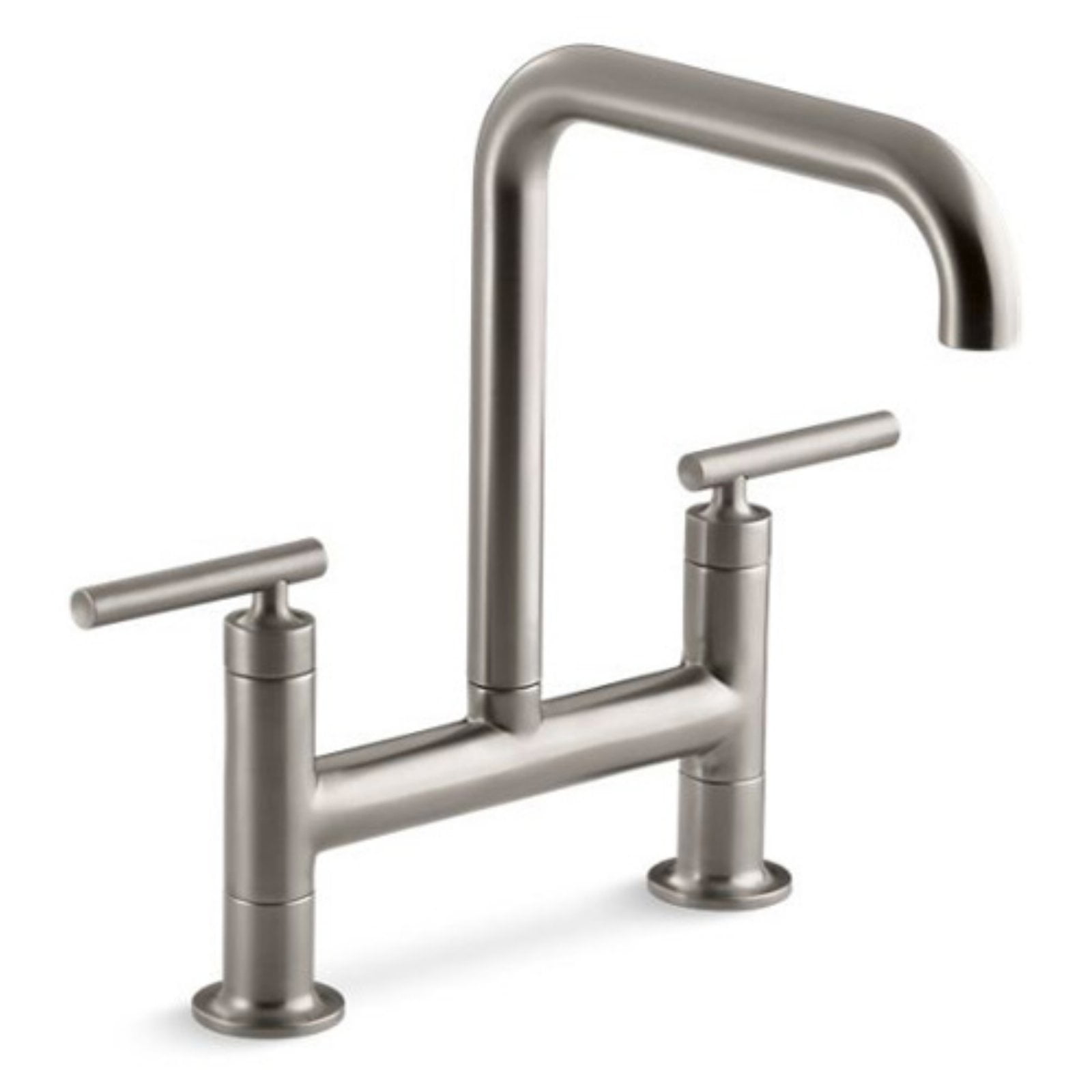 Kohler Purist K7547 Double Handle Deck Mount Bridge Kitchen Sink Faucet