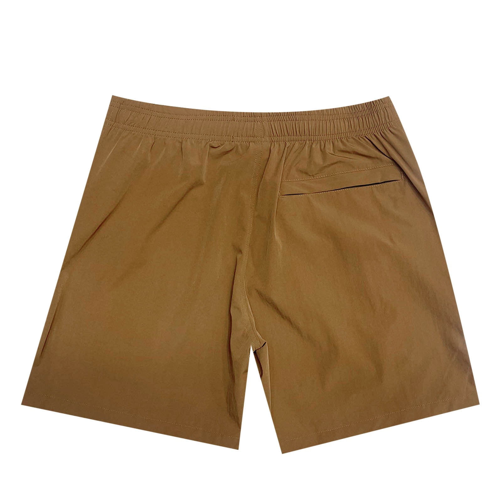 NOLDARES Men's Swim Trunks Quick Dry Board Shorts with Pockets Beach Shorts Bathing Suits for Men(Brown,L)