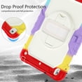 thumbnail image 7 of Case for iPad 9th 8th 7th Gen 10.2 inch 2021 2020 2019 with Screen Protector, 360 Degree Rotating Kickstand Hand Strap Heavy Duty Shockproof Cover with Shoulder Strap, Rainbow Red, 7 of 7