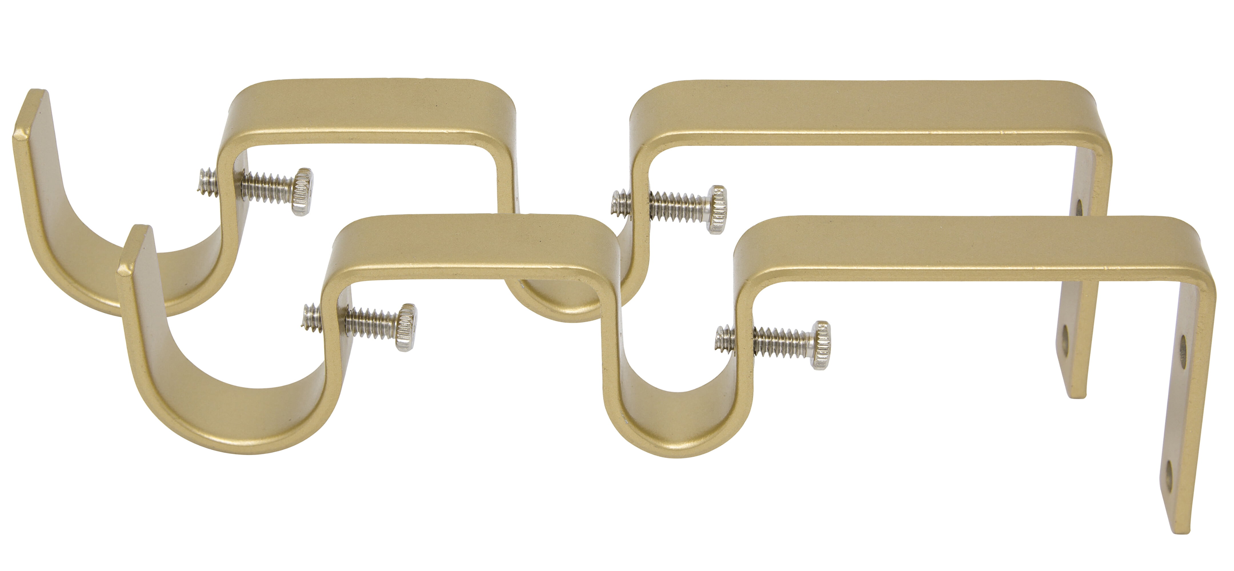 MERIVILLE Double Curtain Rod Bracket Designed for 1" Frond Rod and 5/8" Back Rod Double