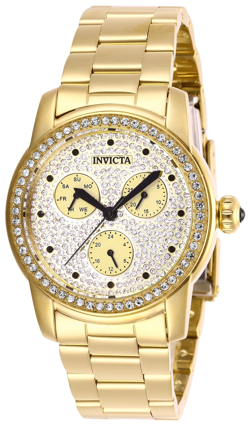 Invicta Invicta Women's 28469 Angel Quartz Chronograph Pave, Gold Dial Watch