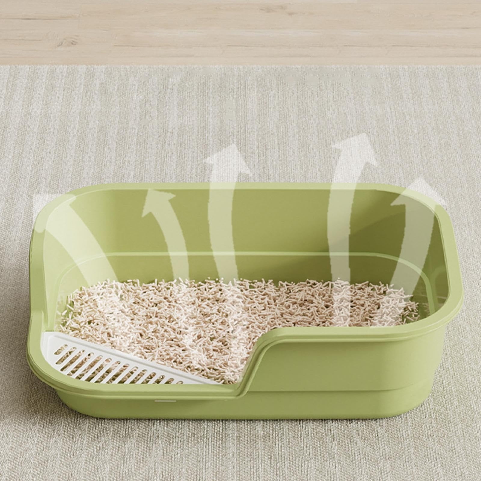 Extra Large Semi Enclosed Cat Litter Box High Sides Low Entry Open Top Kitty Toilet Splash Control for Senior Cats Kittens Multi Cat Home Apartment Senior Cats Multi Cat Clean Home Litter Control
