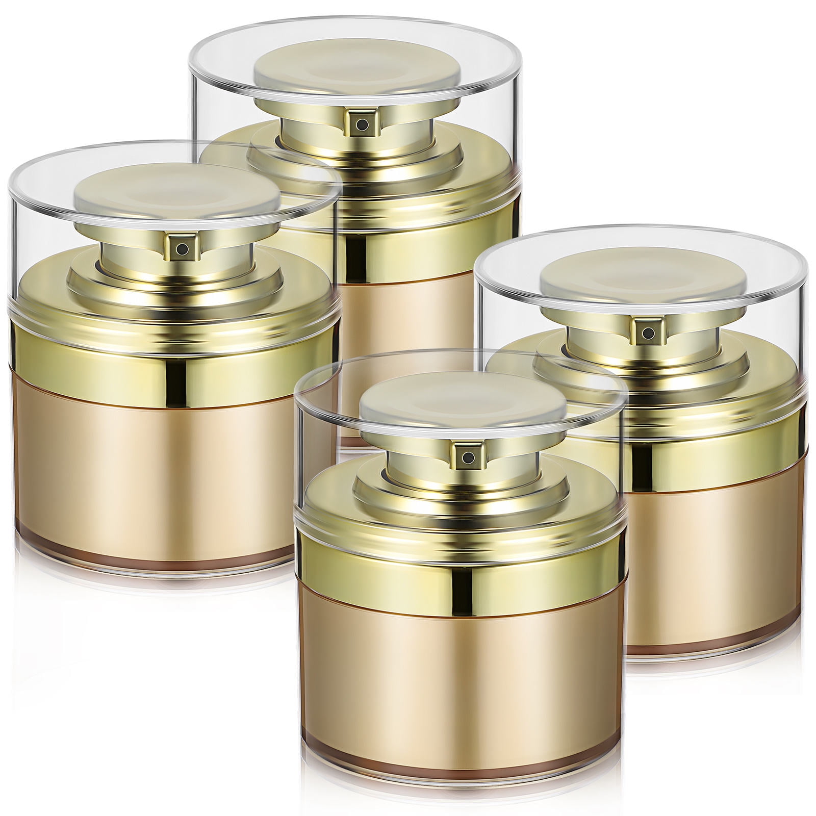Raindrops 4-Pack 30ml Pump Jars Set, Easy Refill Travel Containers Made of Acrylic for Versatile Use