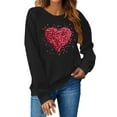 thumbnail image 6 of Women's Fashionable Casual Fun Santa Head Printed Round Neck Top Hoodless Sweatshirt, 6 of 6