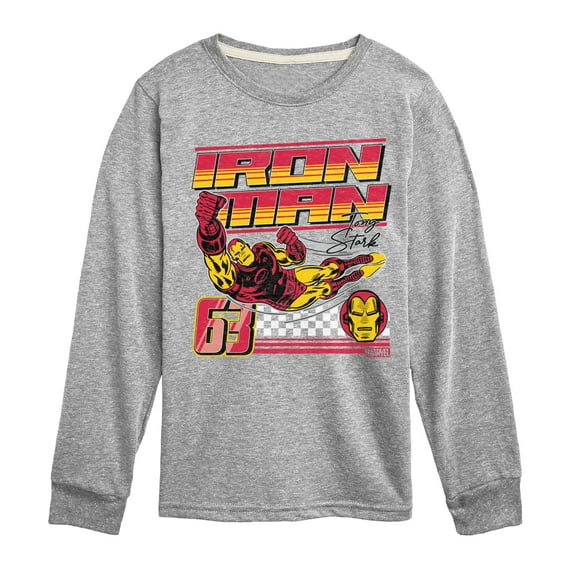 Marvel Iron Man - Racing - Toddler And Youth Long Sleeve Graphic T-Shirt