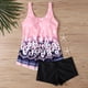 thumbnail image 4 of Trajes de Baño Bikini de Mujer Grande Impresión Dividida V-Cuello Tankini Trajes de Baño Conservadores para las Mujeres Poliéster Spandex Beach Pool Set, 4 of 5