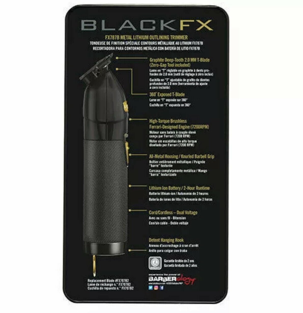 BaByliss PRO Gold & Black FX Cordless Limited Edition Skeleton
