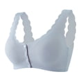 thumbnail image 1 of Mujeres $15 o menos | Sujetadores Sentuca cómodos y prácticos para mujer, con cierre frontal, botones y encaje de ondas grandes, sin aros., 1 of 6