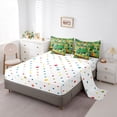 thumbnail image 5 of Castle Fairy Cartoon Garbage Truck Twin Bedding Sets 7-Piece for Teens, Playful Cat Party Bedding Comforter Set for Bedroom, Green Blue Orange, 5 of 7