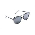 thumbnail image 2 of Womens Cat Eye Mirror Flat Lens Black Frame Fashion Sunglasses, 2 of 5