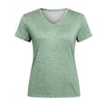 thumbnail image 4 of T Shirts for Women Short Sleeve Green Basic Tees Summer Tops Womens Business Casual Tops, 4 of 5