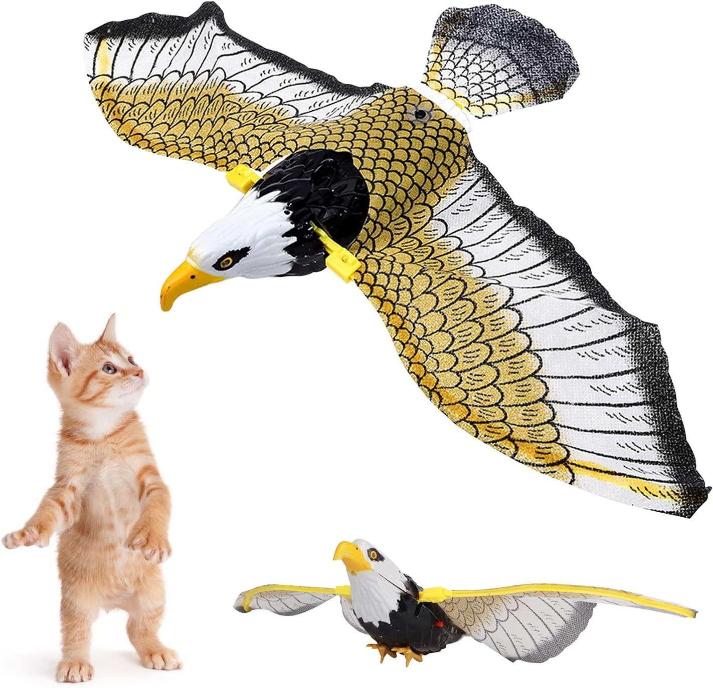 Frusde Flying Bird Cat Toy,Automatic Hanging Eagle Flying Bird Funny Cat Interactive Toy for
