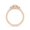 thumbnail image 2 of ANGARA Natural Three Stone Diamond Trellis Engagement Ring in 14K Rose Gold for Women (Size-5.1mm| Color-H| Clarity-SI2) | April Birthstone, Anniversary, Jewelry Gift for Women | Natural Diamond Ring, 2 of 11