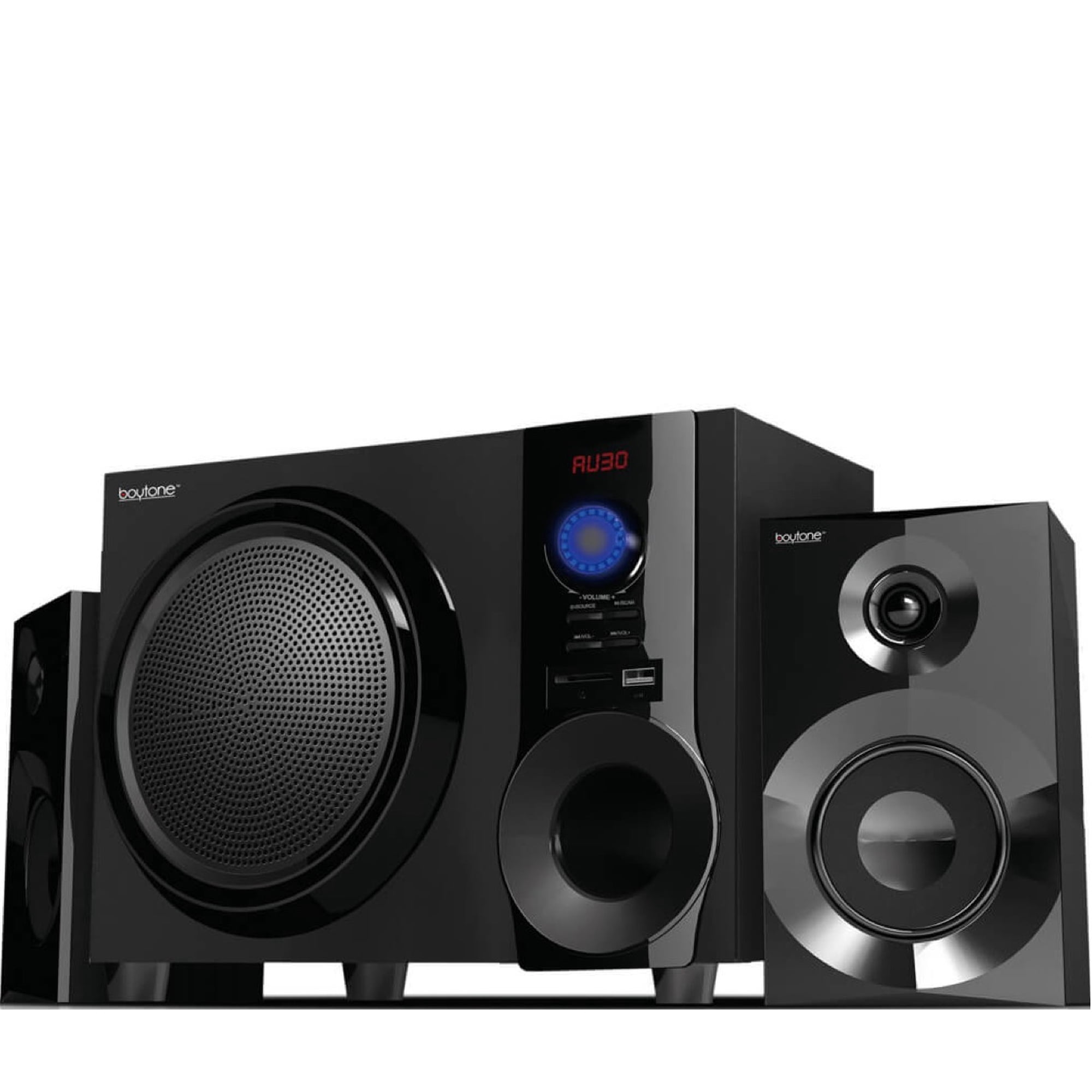 Boytone BT-225FB Wireless Bluetooth Stereo Audio Speaker Bookshelf System, Powerful Bass, Treble, Clear Sound, FM Radio, USB/SD/RCA Input, Output, for Phone's, Laptops, DVD Player, 60W