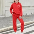 thumbnail image 3 of ATOGUTA Girl Outfit Sets Tracksuit Fleece Hoodie Sweatshirt and Sweatpants Joggers Set with Pockets Size 3T-15, Red, 3 of 5