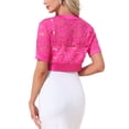 thumbnail image 3 of Allegra K Lace Shrug for Women's Cropped Sheer Floral Lace Shrug for Evening Dresses XL Rose Red, 3 of 5