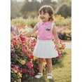 thumbnail image 6 of BemeyourBBs Toddler Baby Girls Golf 2 Piece Outfits Summer Clothes Golf Themed Embroidery Sleeveless Turn Down Collar Vest Tank Tops and Pleated Skirt Set, 6 of 9