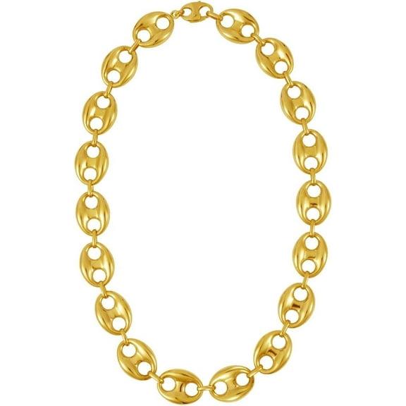 Floreo 14K Yellow Gold 16mm Puff Anchor Mariner Chain Necklace, 18 Inch