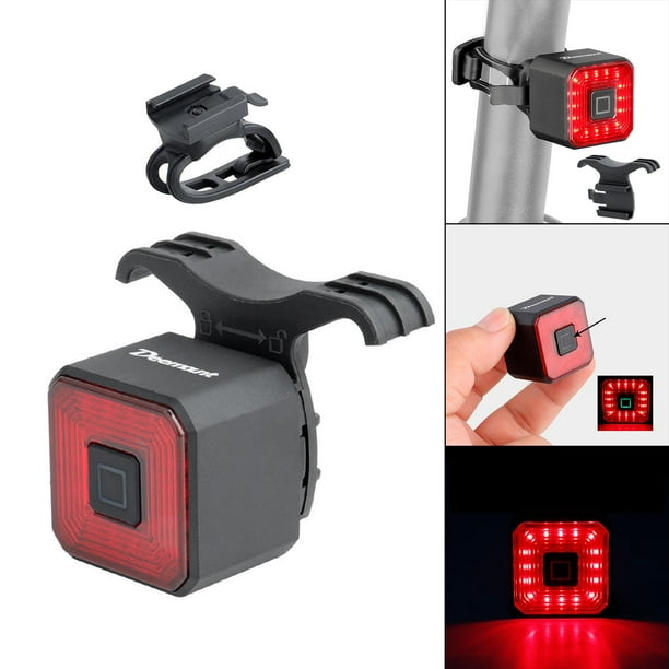 Luz de bicicleta inteligente, luz trasera, accesorios para bicicleta, encendido/apagado automático, lámpara LED de freno de señal de parada recargable Macarena Luces traseras delanteras de bicicleta
