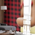 thumbnail image 6 of Funny Gingerbread People Sheer Curtains 84 Inches Long, Vintage Red Black Plaid Light Filtering Window Curtains for Living Room/Bedroom, Rod Pocket Voile Sheer Curtain Drapes, 52"W x 84"L, 2 Panels, 6 of 9