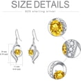 thumbnail image 2 of CACA LADY 925 Sterling Silver November Birthstone Dangle Earrings for Women Birthday Jewelry for Women, 2 of 5