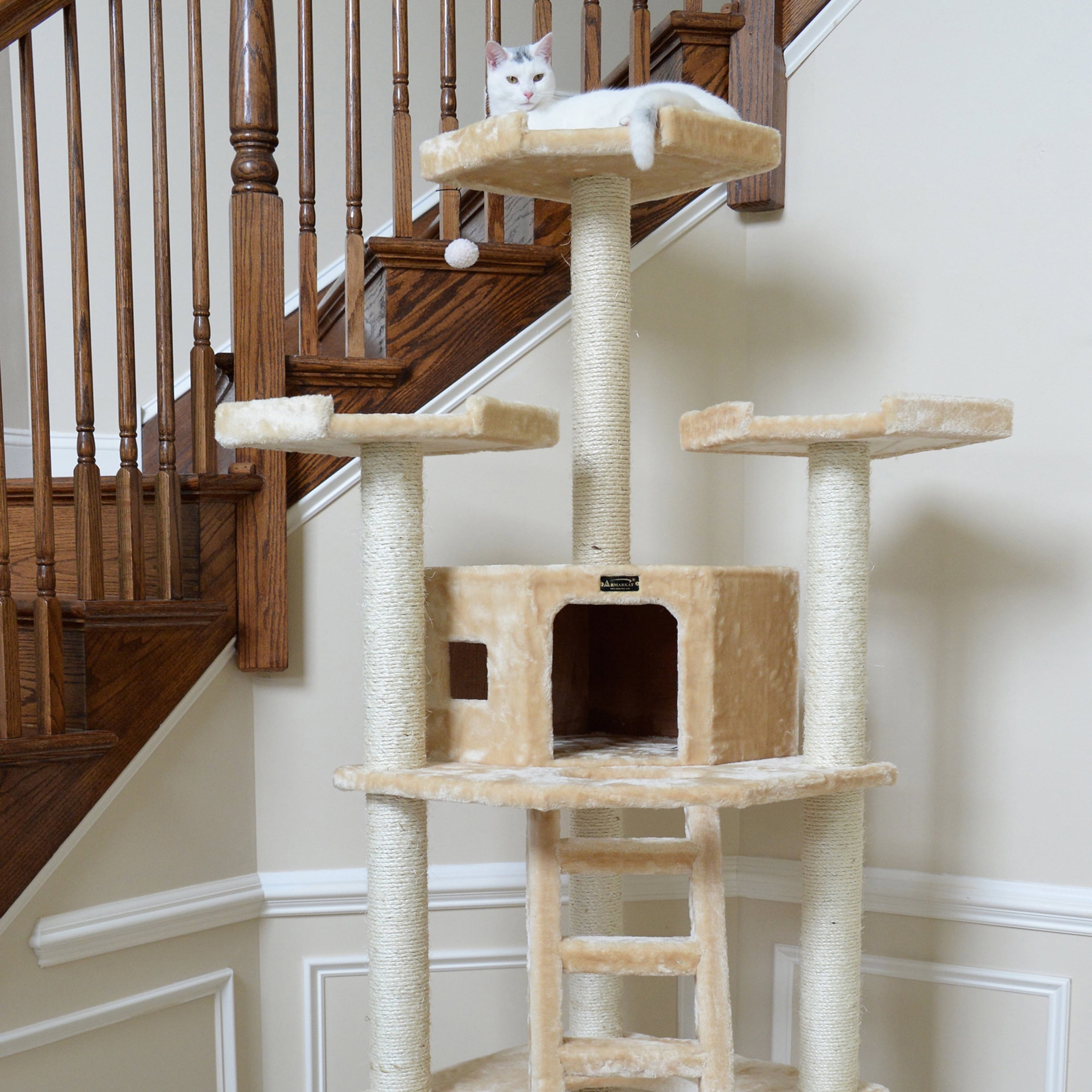 Armarkat Classic Real Wood Cat Tree Model A8001, 80 inch Beige