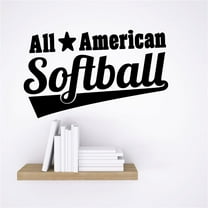 Custom Wall Decal Vinyl Sticker : All American Softball Boys Kids Sports Team Home 12x18 Inches