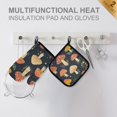 thumbnail image 4 of Yayeee Oven Mitts and Pot Holder Set of 4 Heat Resistant Kitchen Gloves Baking Hot Pad, Black Mushroom Pattern, 4 of 5