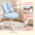 thumbnail image 3 of Ktaxon Teddy Fleece Office Chair, Rabbit Ear Vanity Chair with Adjustable Height, 360-Degree Swivel and Casters, Light Blue, 3 of 10