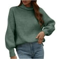 thumbnail image 2 of Lilgiuy Women's Casual Long Sleeve Turtleneck Loose Color Pullover Sweater for Tennis Golf, 2 of 5