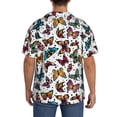 thumbnail image 3 of Uemuo Cute Butterfly Pattern Cotton Linen Short Sleeve Shirts,Casual Lightweight Button Down Shirts,Vacation Beach Summer Tops-3X-Large, 3 of 7