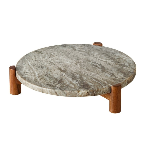 Better Homes & Gardens Natural Marble Trivet with Acacia Wood Stand