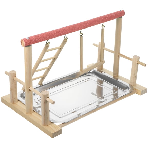 OUNONA Bamboo Bird Play Frame Natural Color for Pet Owners 1Set