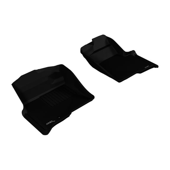3D MAXpider Front Row Custom Fit All-Weather Floor Mat for Select Ford F-150 Models - Kagu Rubber (Black)