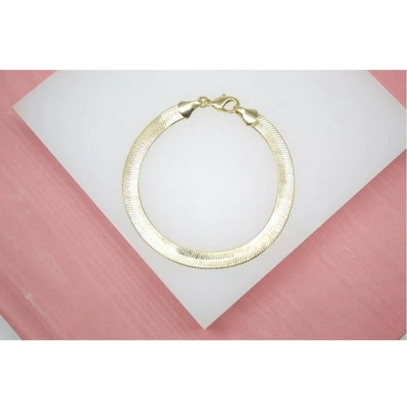 18K Gold Filled Herringbone Snake Chain Bracelet