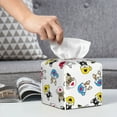 thumbnail image 6 of Yiaed French Bulldog With Coffee Cup Print Tissue Box Cover, PU Leather Decorative Organizer for Tabletop, Bathroom, Car, Office Creative Decorative, 6 of 7
