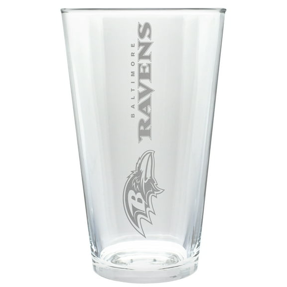 Baltimore Ravens Etched 16oz. Vertical Rally Cry Pint Glass