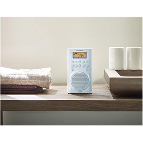 Sangean SG-100 Waterproof Shower Radio, Blue